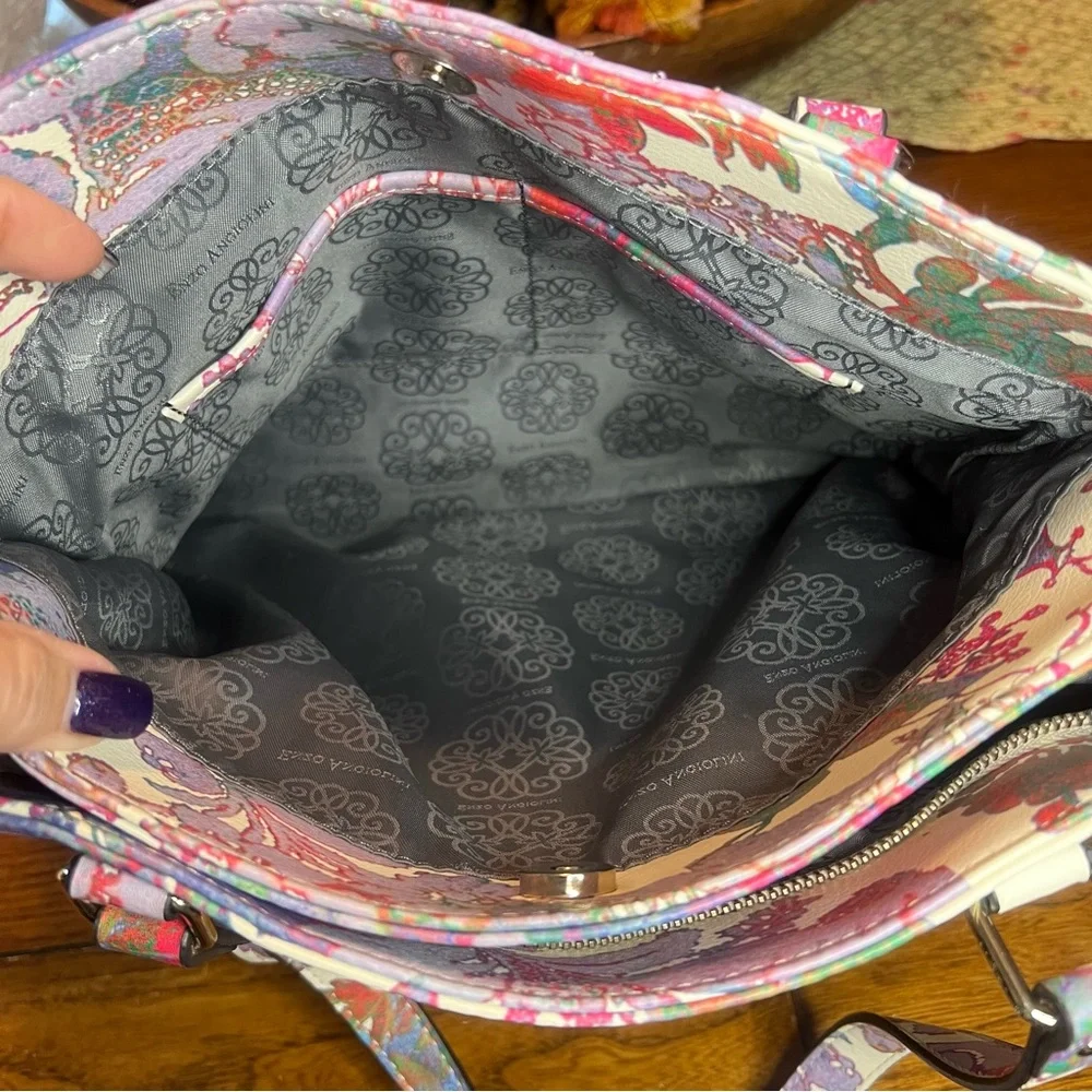 Enzo Angiolini watercolor floral shoulder bag